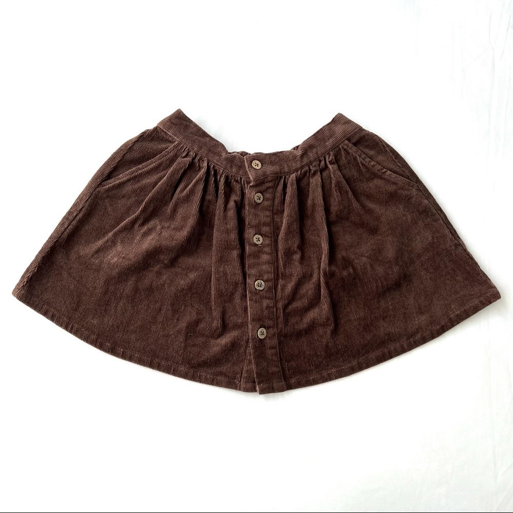 • Rylee + Cru Wine Corduroy Skirt •